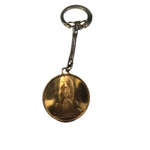 Pablo Picasso Keychain 1967 Gold Tone